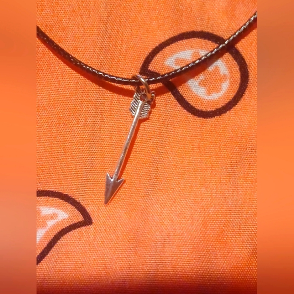 Black cord necklace with arrow charm